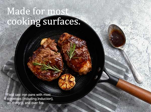 Custom Lightweight Nonstick Cast Iron Frying Pan Wooden Handle