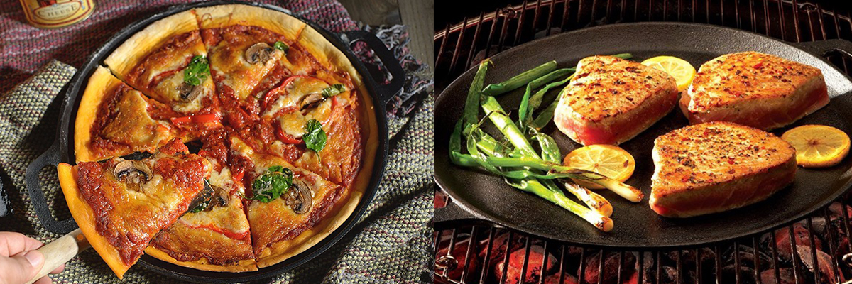 Pre-seasoned cast iron pizza pan