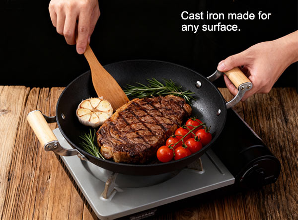 Dual-handle Thin-wall Round Light Cast Iron Skillet