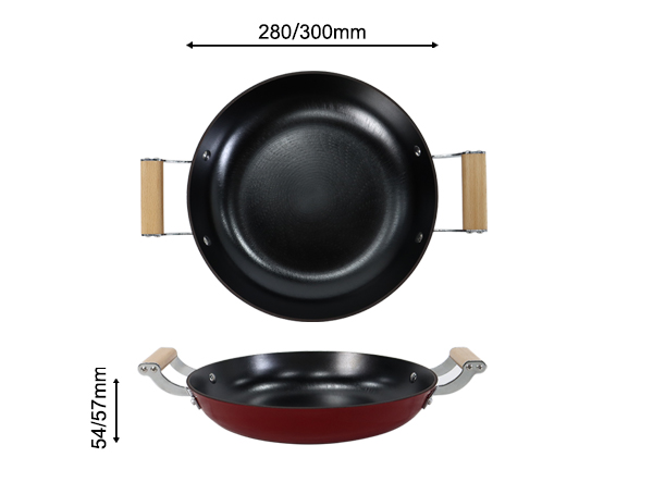 Double Handle Light Weight Cast Iron Fry Pan with Enamel Coating