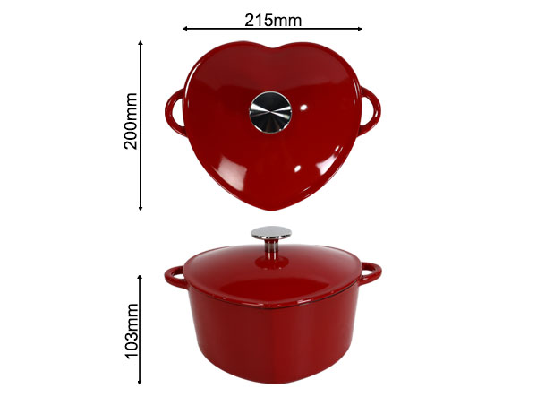 Giftware Supplier 3-Quart Enameled Cast Iron Heart Shaped Dutch Oven Giftware Supplier 3-Quart Enameled Cast Iron Heart Shaped Dutch Oven