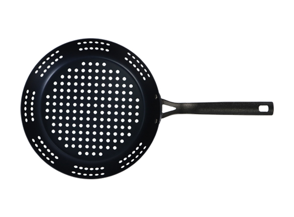 Outdoor Carbon Steel Perforated Grill Skillet | Non-Stick BBQ Pan for Vegetables