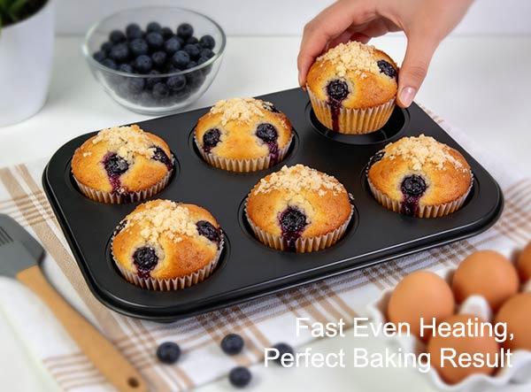 Food Grade Nonstick Carbon Steel Muffin Pan Heavy Duty Baking Tray for Bakery Restaurant Food Grade Nonstick Carbon Steel Muffin Pan Heavy Duty Baking Tray for Bakery Restaurant