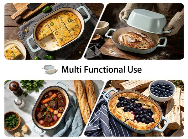Enamel Cast Iron Oval Bread Oven | Dual Function Sourdough Baker Cloche Wholesaler Enamel Cast Iron Oval Bread Oven | Dual Function Sourdough Baker Cloche Wholesaler