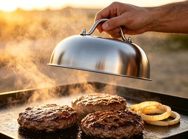 Heavy Duty Round Stainless Steel Basting Dome for Flat Top Griddle Grills Heavy Duty Round Stainless Steel Basting Dome for Flat Top Griddle Grills