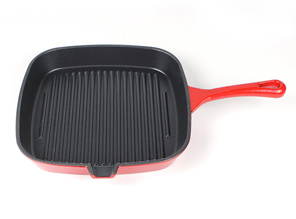 11 Inch Square Cast Iron Fry Pan Skillet Grill Pan