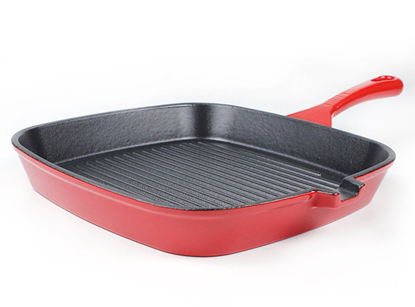 11 Inch Square Cast Iron Fry Pan Skillet Grill Pan