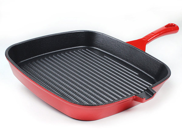 11 Inch Square Cast Iron Fry Pan Skillet Grill Pan