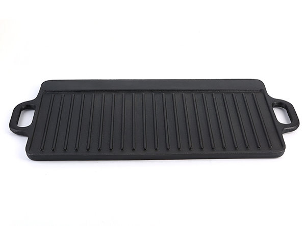 Pre-seasoned Coating Rectangular Reversible Griddle BBQ Cast Iron Plancha