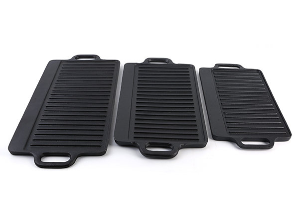 Pre-seasoned Coating Rectangular Reversible Griddle BBQ Cast Iron Griddle Pan