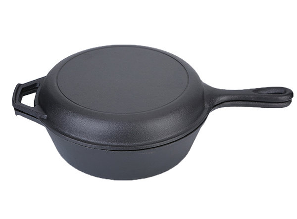 2 in 1 Pre-Seasoned Cast Iron Combo Cooker Deep Pan for Sale