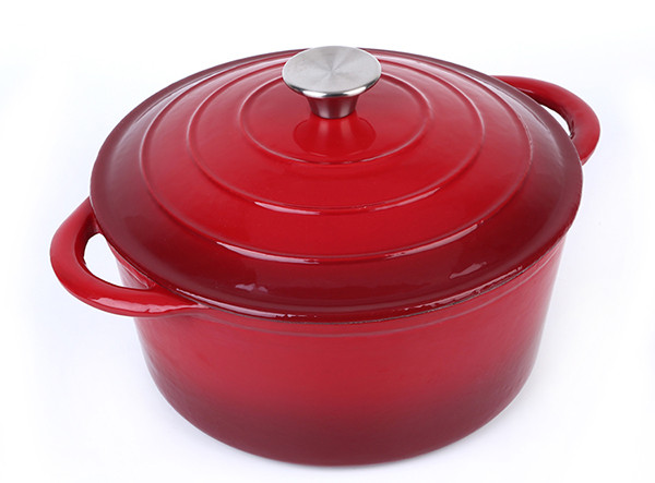 Enamel Cast Iron Cookware Thermal Casserole Dish with Round Loop Handle