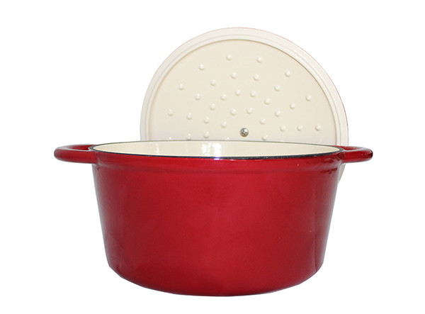 White Enamel Cast Iron Casserole