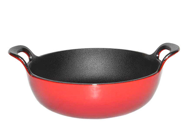 Enamel Cast Iron Casserole Soup Pot Balti Dish with Wide Loop Handles