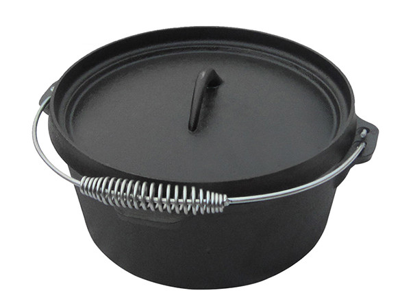 Camping Cast Iron Flat bottom Dutch Oven