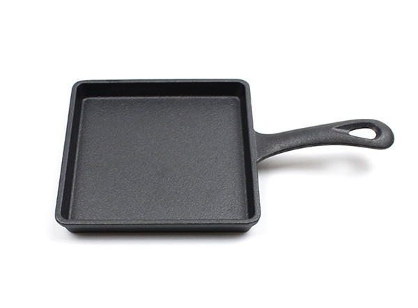 Pre-Seasoned Portable Small Mini Square Frying Pan Cast Iron Skillet