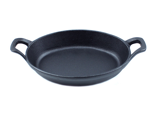 Mini Small Oval Cast Iron Skillet fry Pan with two handle