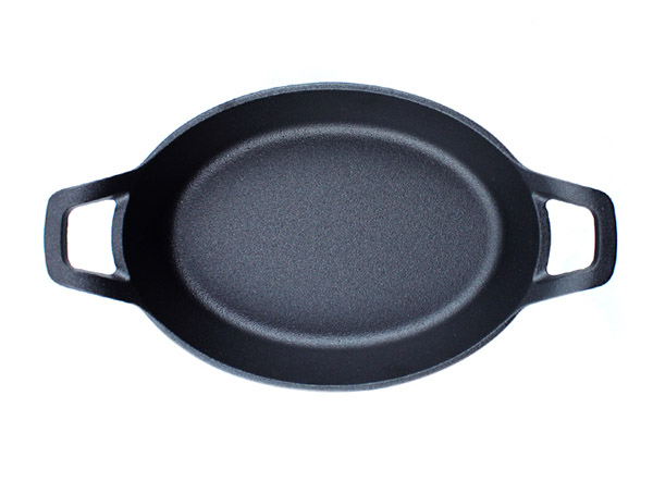 Mini Small Oval Cast Iron Skillet fry Pan with two handle