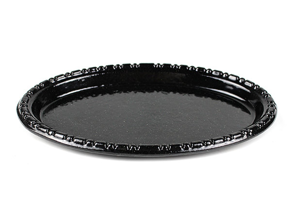 black glitter cast iron baking enamel small dish pan kitchen cast iron oval dish pan