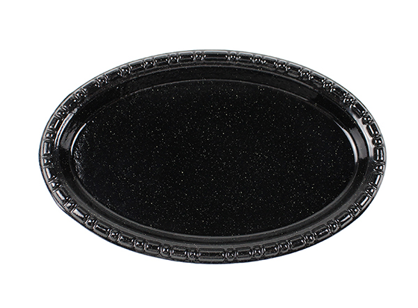 black glitter cast iron baking enamel small dish pan kitchen cast iron oval dish pan