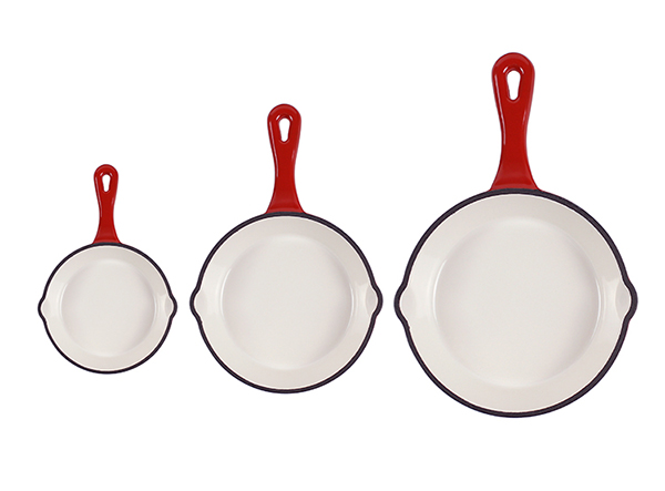 Enamel Skillet Kitchen Non stick Cast Iron Fry Pan 3pcs Set