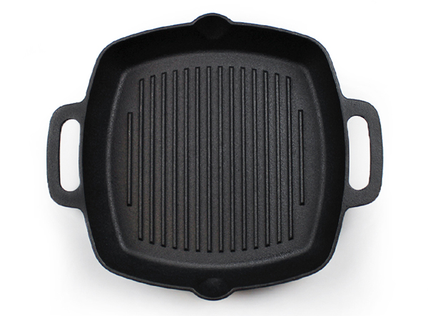 Pre-seasoned square cast iron frying pan