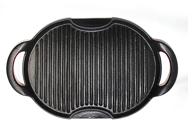 enamel cast iron grill pan with two handle