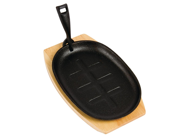 Cheap Price Cast Iron Steak Grill Plate Sizzler Plate with Wood Base  Exporter China