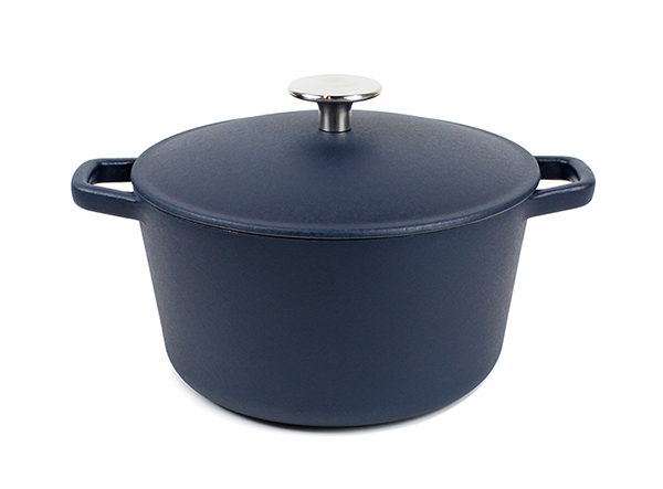 Cast Iron big matte beauty blue Enamel Cooking Casserole round roaster dutch oven