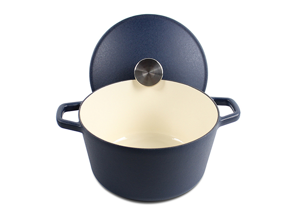 Cast Iron big matte beauty blue Enamel Cooking Casserole round roaster dutch oven