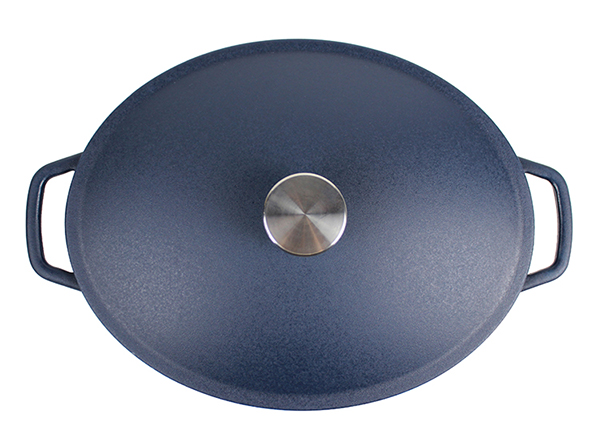 Cast Iron big matte beauty blue Enamel Oval Cooking Casserole