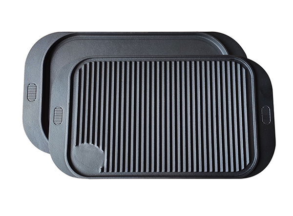 cast iron reversible roasting bbq grill griddle pan