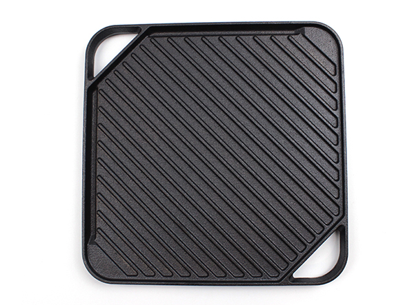 cast iron square double side griddle pan