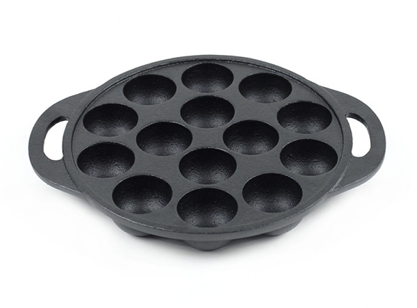 ZUDKSUY Cast Iron Griddle with Brush and Forks, 1.5 Half Sphere Takoyaki  Maker, 15 holes Takoyaki Pan, Nonstick Cooking Plate for Poffertjes Pancake  Balls, Thai Kanom Krok and Other Small Desserts 