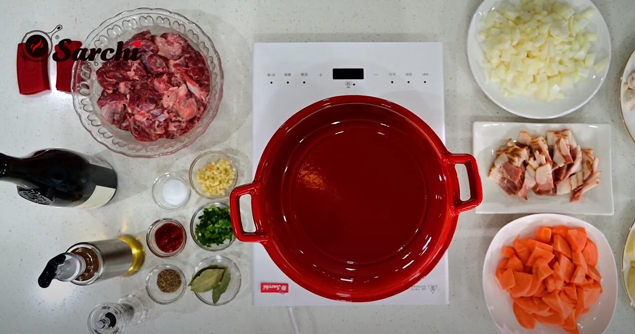 enamel cast iron double dutch oven with grill pan