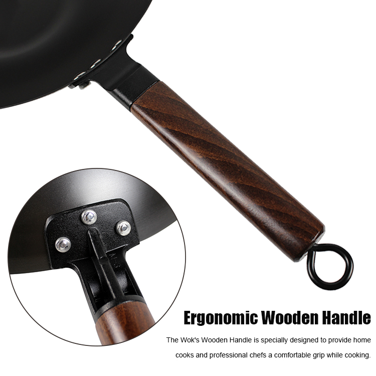 Ergonomic wooden handle