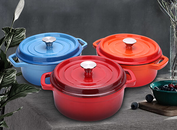 Solution Cast Iron Enamel Kitchen Cookware Food Pot Casserole Dish  for