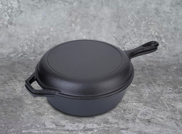 2 in 1 Pre-Seasoned Cast Iron Combo Cooker Deep Pan for Sale