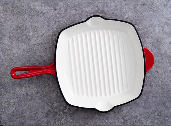 Steak Grill Plate BBQ Square Enamel Cast Iron Grill Fry Pan