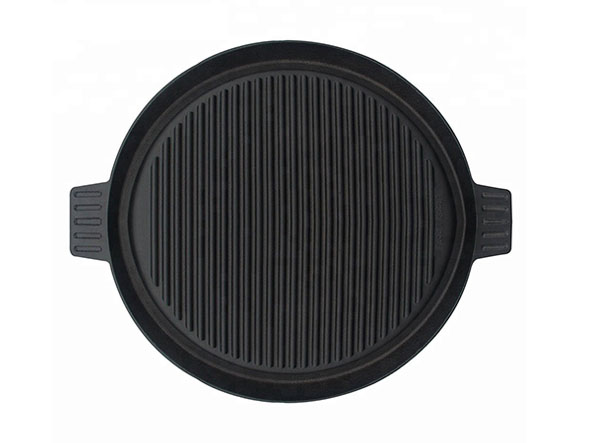 cast iron round grill pan griddle plate