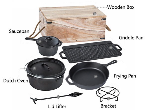 Cast Iron Outdoor Cooking Set, Outdoor Cast Iron Cooking Set