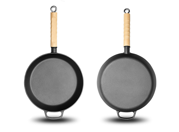 Wholesale Best Wooden Handle Cast Iron Skillet 10 inch