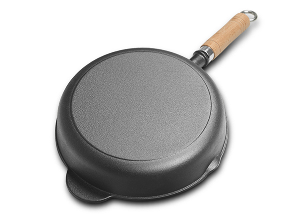 Cast Iron Frying Pan With Removable Wooden Handle 20cm 22cm 24cm