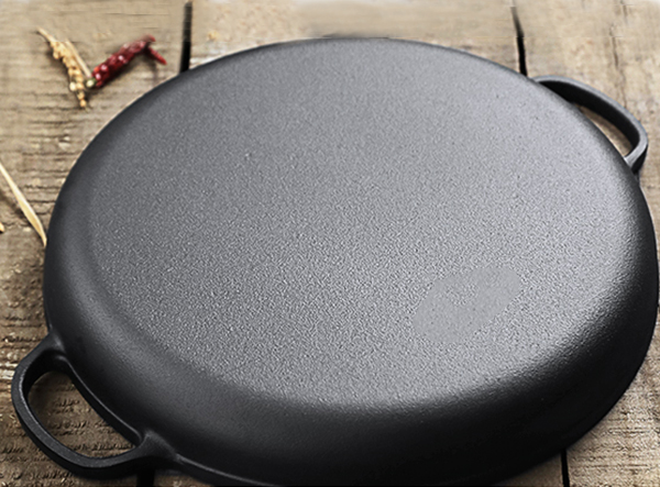 Wholesale Cast Iron Pizza Baking Pan with Loop Handles