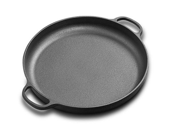 Wholesale Cast Iron Pizza Baking Pan with Loop Handles