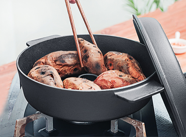 Multipurpose Cast Iron Baked Sweet Potato Roaster Pot