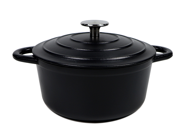 2.6qt 5.2qt Nonstick Matte Black Multi Cast Iron Enameled Dutch Oven