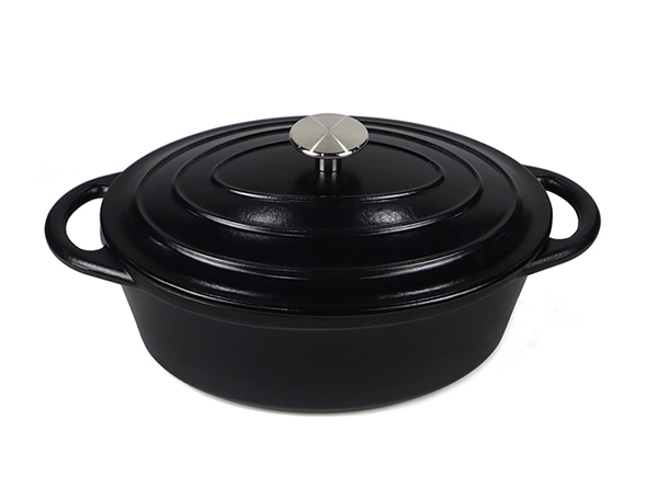 2.6qt 5.2qt Nonstick Matte Black Multi Cast Iron Enameled Dutch Oven