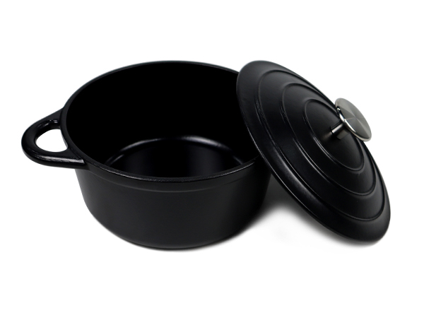 2.6qt 5.2qt Nonstick Matte Black Multi Cast Iron Enameled Dutch Oven