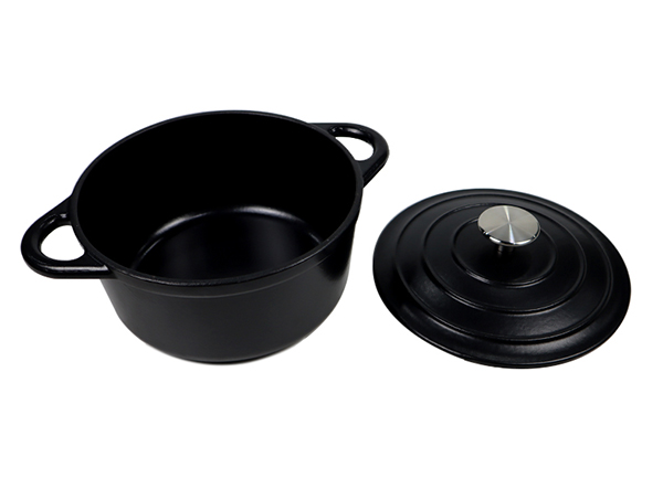 2.6qt 5.2qt Nonstick Matte Black Multi Cast Iron Enameled Dutch Oven